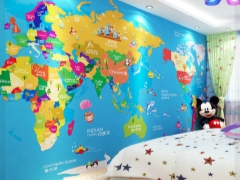 Fotomural Mapa del mundo para niños en la pared.