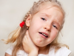 White throat in a child