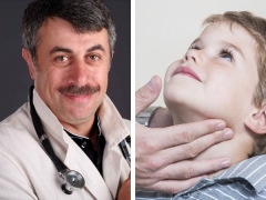 Dr. Komarovsky en ganglios linfáticos agrandados en el cuello de un niño