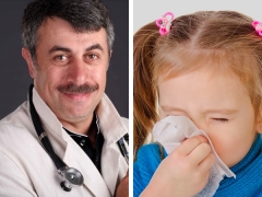 Treatment of rhinitis in a child by Komarovsky