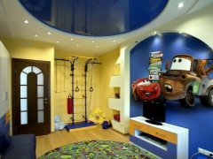 Stretch ceiling for the boy's children's room