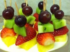 Fruit canape recipes on skewers for kids