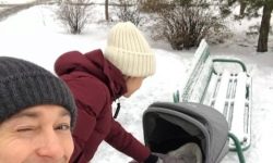 Sergey Bezrukov first went for a walk with his newborn son (photo)