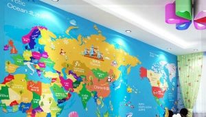 Wall mural Harta mondială pentru copii pe perete