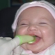 Yellow plaque on the teeth of a child