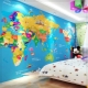 Fotomural Mapa del mundo para niños en la pared.