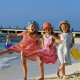 Rest with the child on the sea in Russia