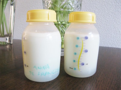 Capas en leche materna durante el almacenamiento.