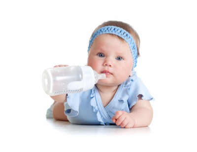 Bottle-fed water for baby