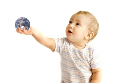 Child with a globe