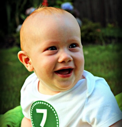 Baby 7 months smiling