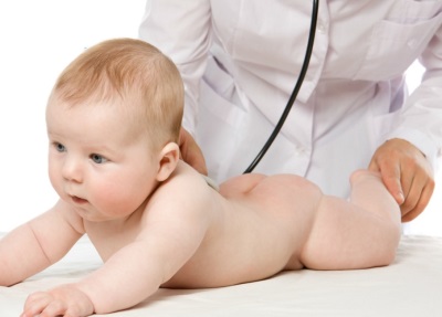 Examination of a baby by a pediatrician