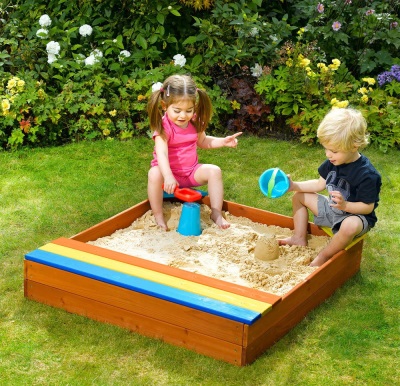 Children play in the sandbox