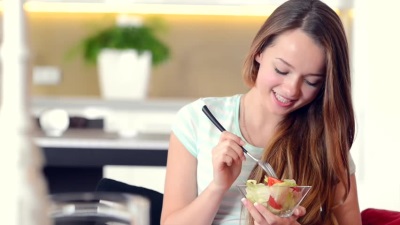 Teen Girl Eating