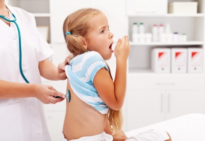 Child coughing on examination