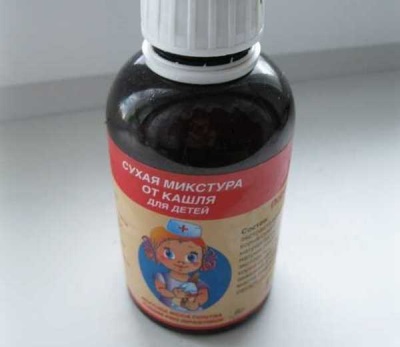 Dry cough mixture for children - application