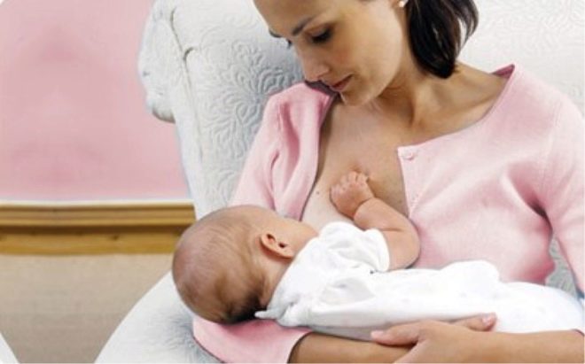 Sitting position when breastfeeding