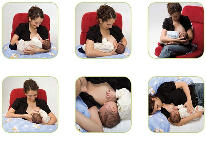 Positions for breastfeeding