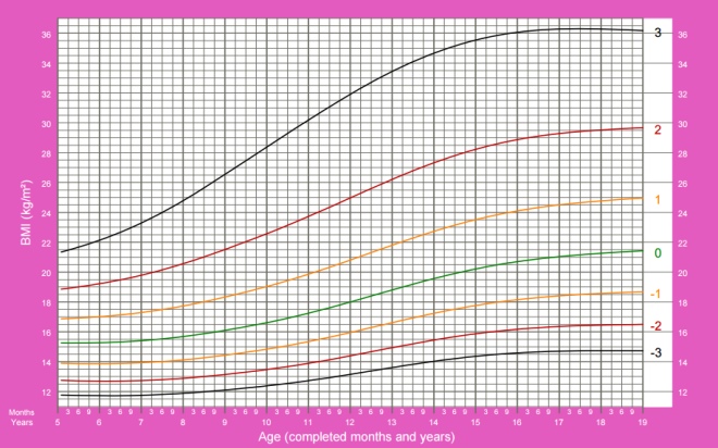 BMI niña con 5 años que